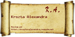 Krszta Alexandra névjegykártya